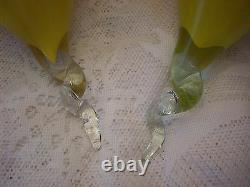 Vintage Hand Blown Murano Set Of 2 Lamp Shades Italy