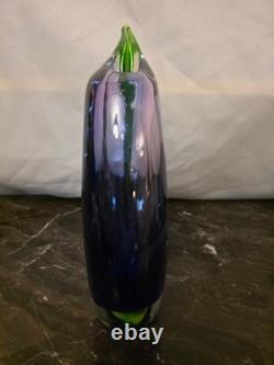 Vintage Hand-Blown Murano Sommerso Blue/ Purple and Green Art Glass Vase