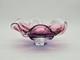 Vintage Hand-Blown Murano-Style Art Glass Centerpiece Bowl Pink & Purple