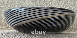 Vintage Hand-Blown Murano-Style Glass Ashtray with Gold Aventurine Swirl