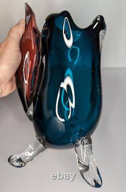 Vintage Hand Blown Murano Style Heavy Glass 12 Vase Signed Hartley 1992