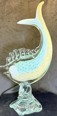 Vintage Hand Blown Murano Venezia Tropical Fish Art Glass Sculpture Made Italy
