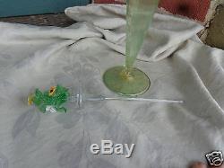 Vintage Hand Blown Venetian Murano Art Glass Floral Perfume Cologne Bottle