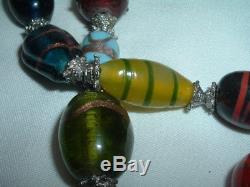 Vintage Hand Blown Venetian Murano Glass Necklace