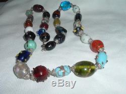 Vintage Hand Blown Venetian Murano Glass Necklace