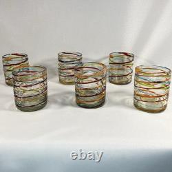 Vintage Hand-blown Margaritaville Etched Tumbler Glasses Rare Murano Glass
