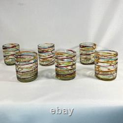 Vintage Hand-blown Margaritaville Etched Tumbler Glasses Rare Murano Glass