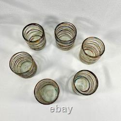 Vintage Hand-blown Margaritaville Etched Tumbler Glasses Rare Murano Glass