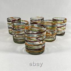 Vintage Hand-blown Margaritaville Etched Tumbler Glasses Rare Murano Glass