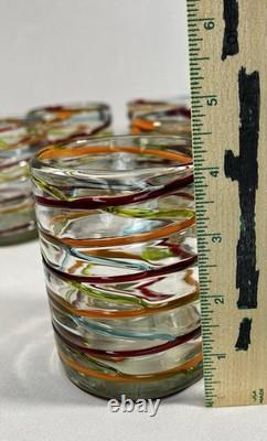 Vintage Hand-blown Margaritaville Etched Tumbler Glasses Rare Murano Glass