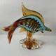 Vintage Heavy Murano Hand Blown Glass Fish Sculpture 12x10.5x4 Beautiful