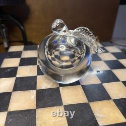 Vintage Huge Signed Apple Murano Hand Blown Paperweight Art Glass