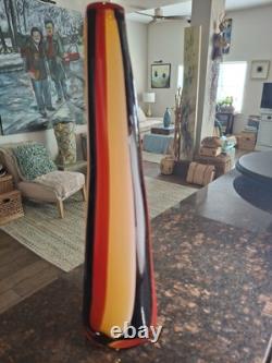 Vintage Italian Attributed Murano Mid-Century Modern Hand-Blown Art Glass Vase