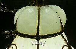 Vintage Italian Glass Pendant Lampconicalhand Blown- Look