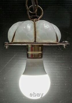 Vintage Italian Glass Pendant Lampconicalhand Blown- Look