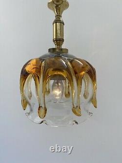 Vintage Italian Murano Amber Glass Ceiling Pendant Light Shade