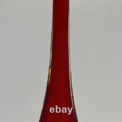 Vintage Italian Murano Art Glass Sommerso Teardrop Vase By Formia Flavio Poli