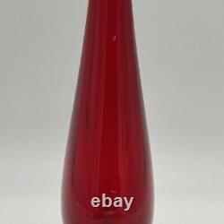 Vintage Italian Murano Art Glass Sommerso Teardrop Vase By Formia Flavio Poli