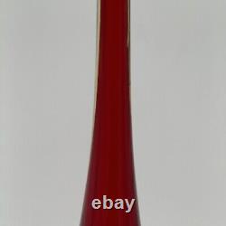 Vintage Italian Murano Art Glass Sommerso Teardrop Vase By Formia Flavio Poli