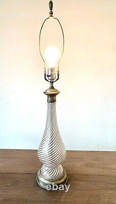 Vintage Italian Murano Aventurine Glass Swirl Table Lamp MCM Modern
