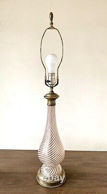 Vintage Italian Murano Aventurine Glass Swirl Table Lamp MCM Modern