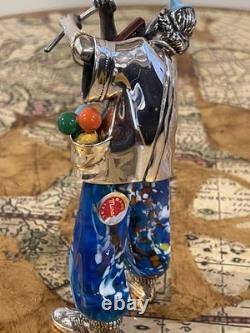 Vintage Italian Murano Glass and Silver Clown Figurine Hand Blown large