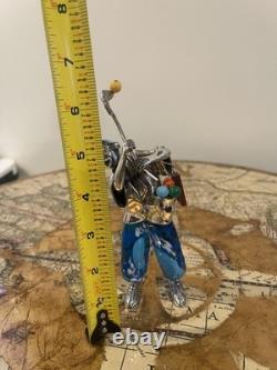 Vintage Italian Murano Glass and Silver Clown Figurine Hand Blown large