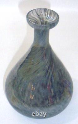 Vintage Italian Murano Hand-Blown Iridescent Glass Bridal Wedding 6.5 Vase
