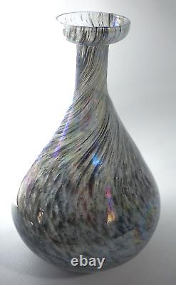 Vintage Italian Murano Hand-Blown Iridescent Glass Bridal Wedding 6.5 Vase