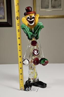 Vintage Koscherak Bros Murano Glass Clown 13.5 Hand Blown Italian Art Figurine