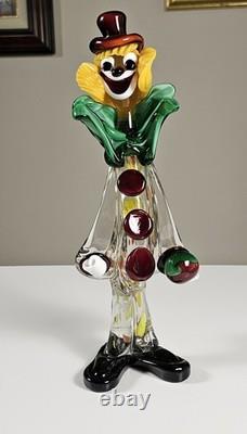 Vintage Koscherak Bros Murano Glass Clown 13.5 Hand Blown Italian Art Figurine