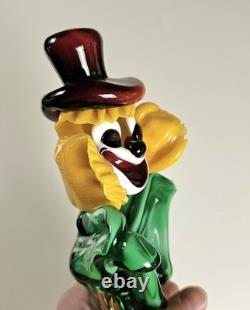 Vintage Koscherak Bros Murano Glass Clown 13.5 Hand Blown Italian Art Figurine