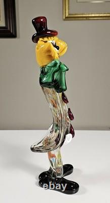 Vintage Koscherak Bros Murano Glass Clown 13.5 Hand Blown Italian Art Figurine