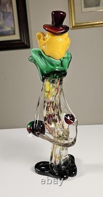Vintage Koscherak Bros Murano Glass Clown 13.5 Hand Blown Italian Art Figurine