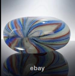 Vintage LG Vibrant Hand Blown Murano Millefiori Swirl Art Glass Vase 9