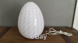 Vintage Large Egg Shaped Murano Lamp White