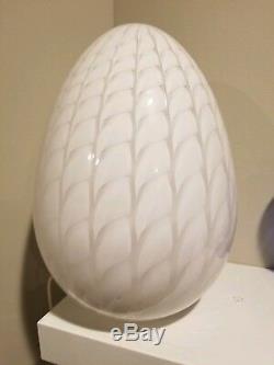 Vintage Large Egg Shaped Murano Lamp White