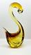 Vintage Large Heavy Murano Hand Blown Amber Glass Swan Figurine 14.5