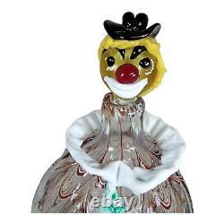 Vintage Large Italian Venetian Murano Glass Clown Decanter 13 Hand Blown MCM