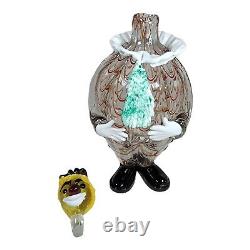 Vintage Large Italian Venetian Murano Glass Clown Decanter 13 Hand Blown MCM