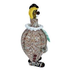 Vintage Large Italian Venetian Murano Glass Clown Decanter 13 Hand Blown MCM