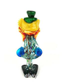 Vintage Large Murano Blown Glass Clown Playing An Accordion 12 Tall