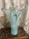 Vintage Large Murano Blue And Green Hand Blown Made In Italy Art Vase
