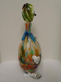 Vintage Large Murano Hand Blown Glass Clown Decanter