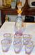 Vintage Lavender Murano Hand Blown Decanter 6 Glasses Venetian Glass Set- Rare