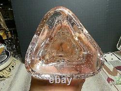 Vintage Licio Zanetti Murano Pink Hand Blown Glass Controlled Bubble Dolphin