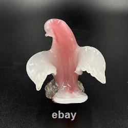 Vintage MCM Archimede Sequso Murano Glass Pink Alabastro Dove Figurine