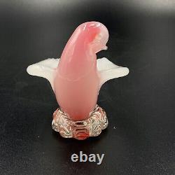 Vintage MCM Archimede Sequso Murano Glass Pink Alabastro Dove Figurine