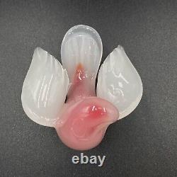 Vintage MCM Archimede Sequso Murano Glass Pink Alabastro Dove Figurine