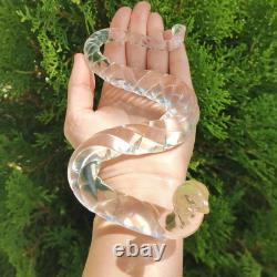 Vintage MCM Murano 7 Blown Glass Twist Rope Snake Figurine